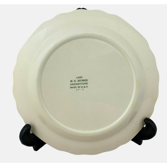 Vintage W.S. George Lido Canarytone Pair of Salad Plates Floral Pattern 7.75" - Picture 6 of 8